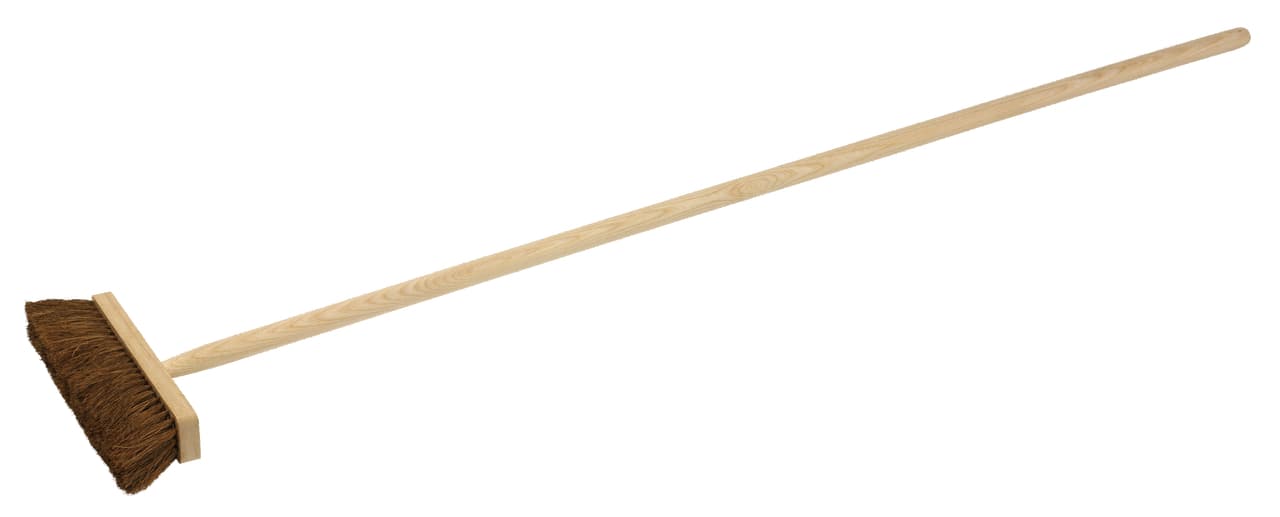 Balais droit en fibre coco - Emmanché bois - 290 mm