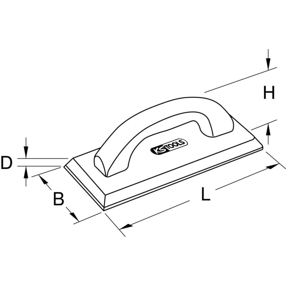 Platoir - semelle caoutchouc - manche plastique - Biseauté - 100x300 mm