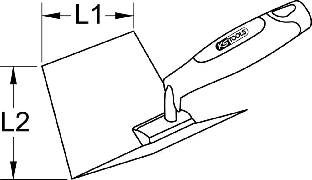 Truelle d'angle intérieur - lame flexible inox - manche bi-composant - 100x125mm
