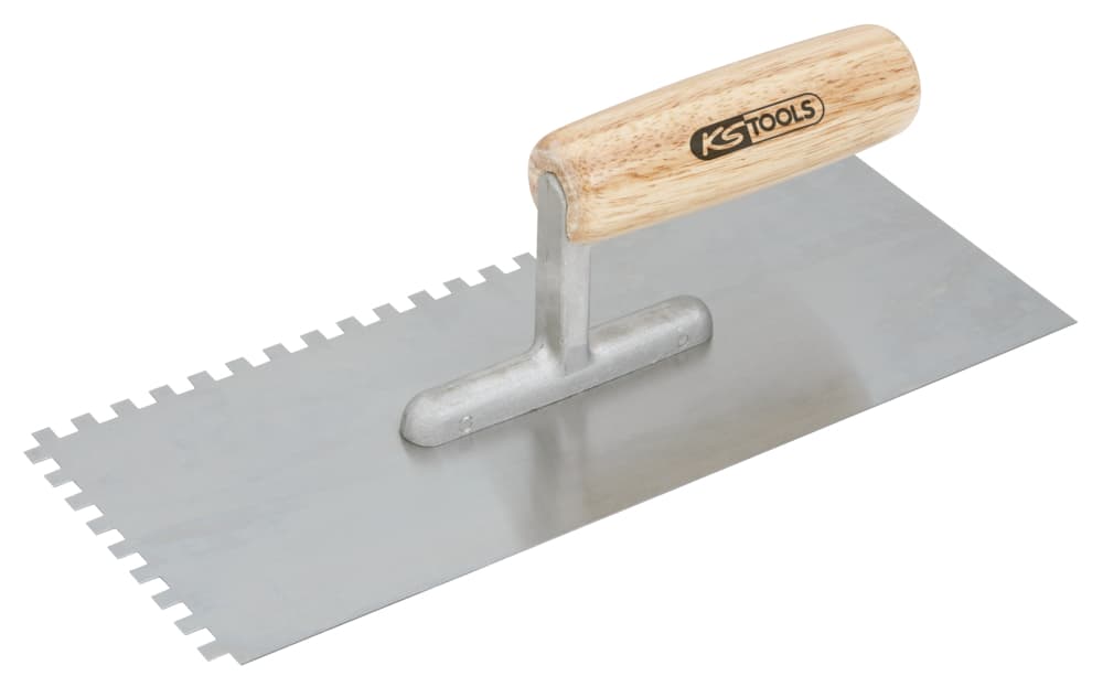 Platoir denté - lame inox - cannelures 10x10 mm - dim. 130x280 mm