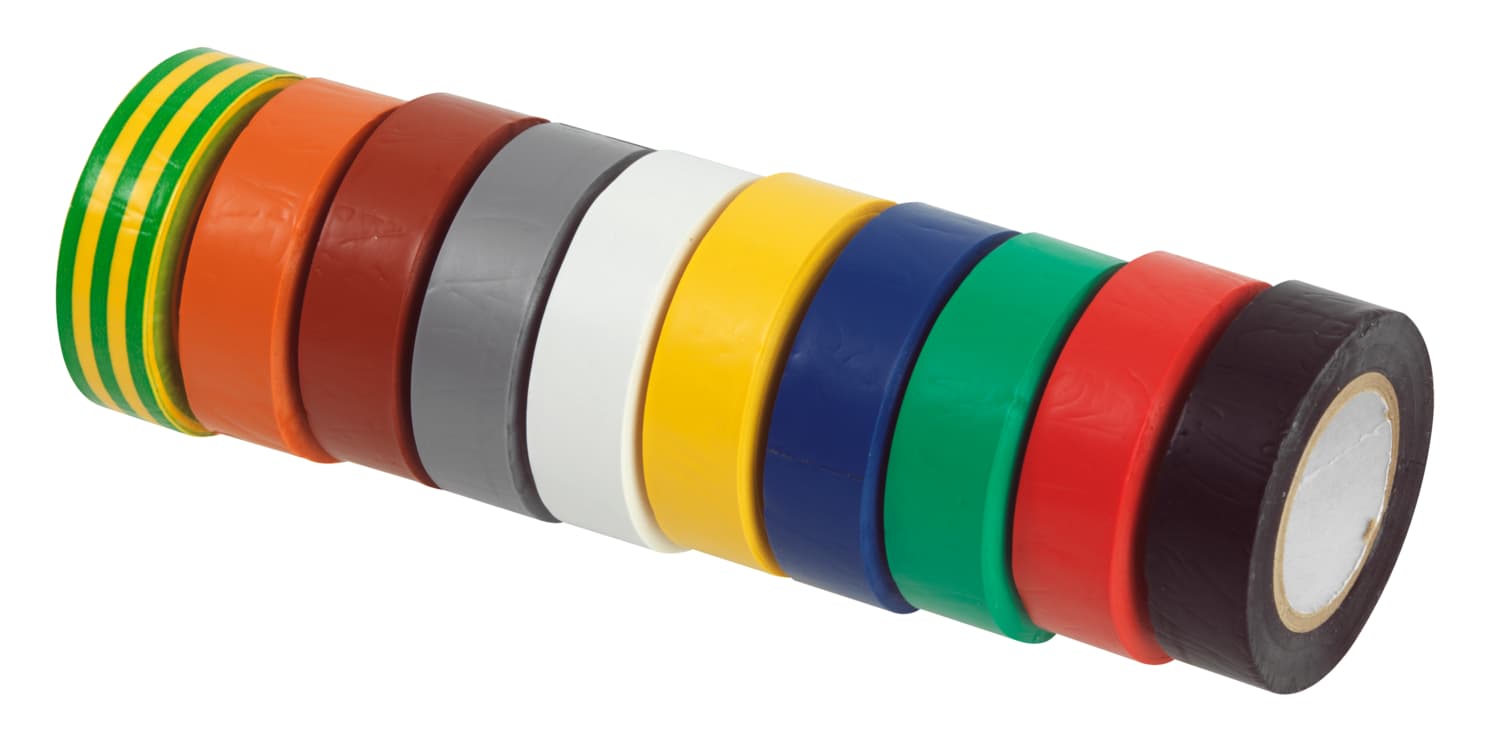 Lot de 10 rubans d'isolation en PVC multicolore