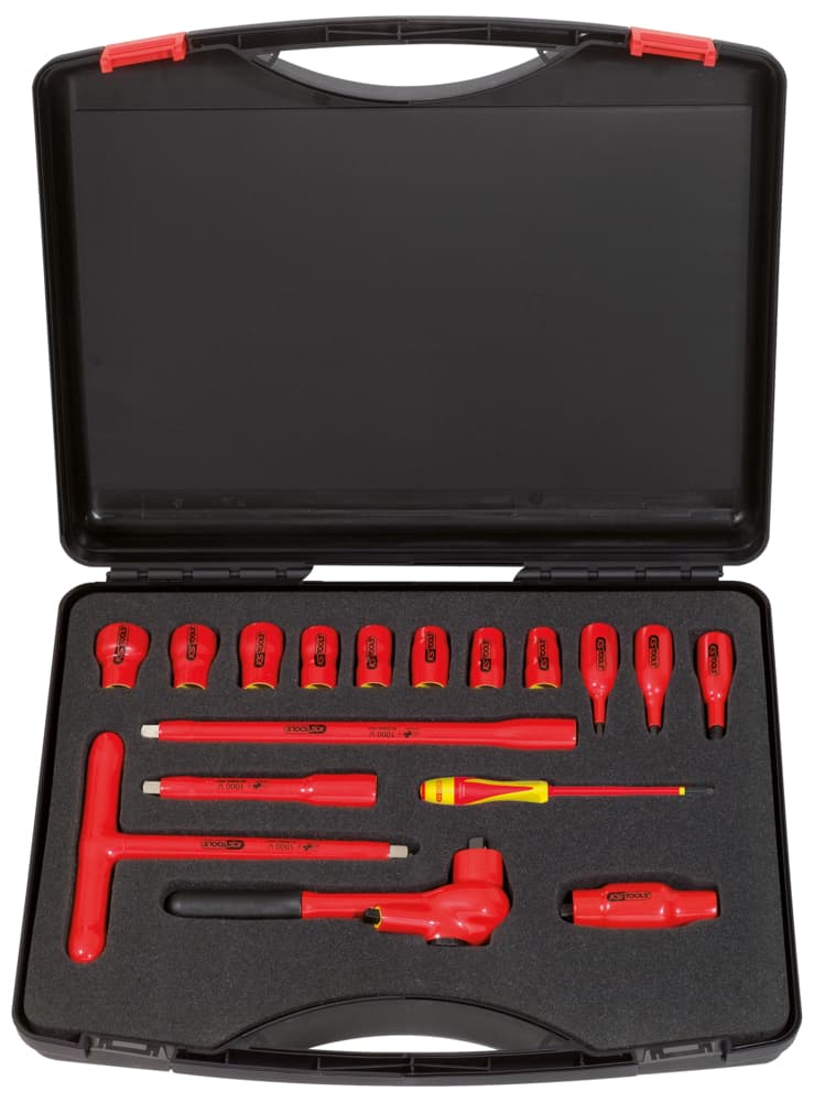 "Coffret de douilles et accessoires isolés 3/8"", 16 pièces"