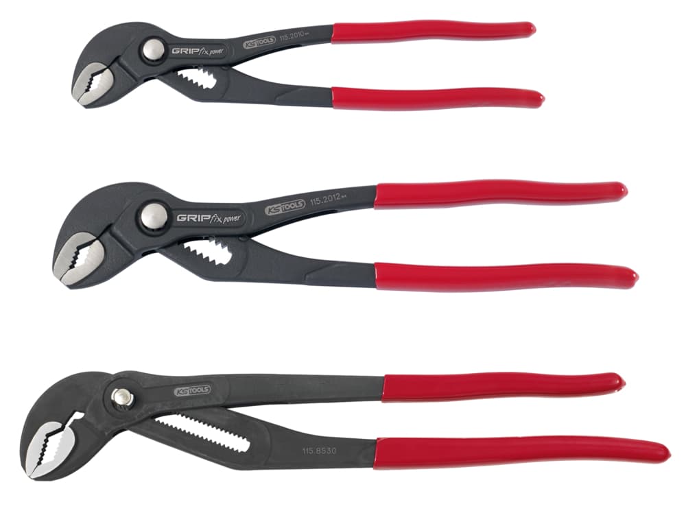 Lot de trois pinces multiprises à verrouillage 10'' - 12'' - 16''