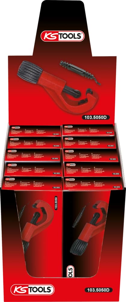 Présentoir de 10 coupe-tubes cuivre KSR, Ø3 - 42 mm