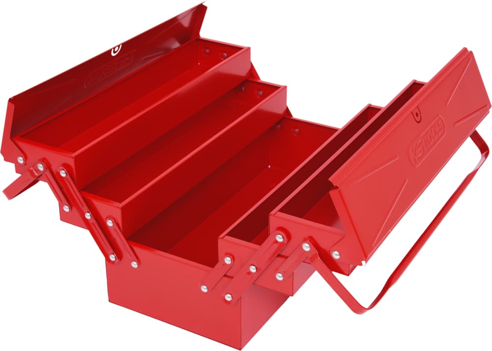 Caisse à outils métallique. 5 compartiments. L.420 mm