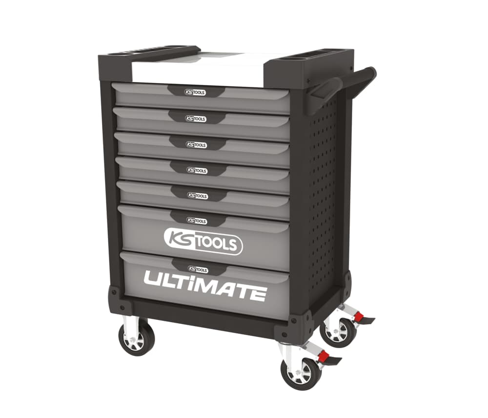 Servante ULTIMATE noire et grise. 7 tiroirs
