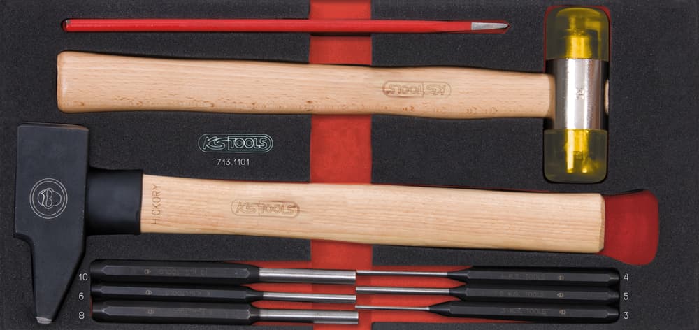Module d'outils de frappe manche bois. 9 pièces