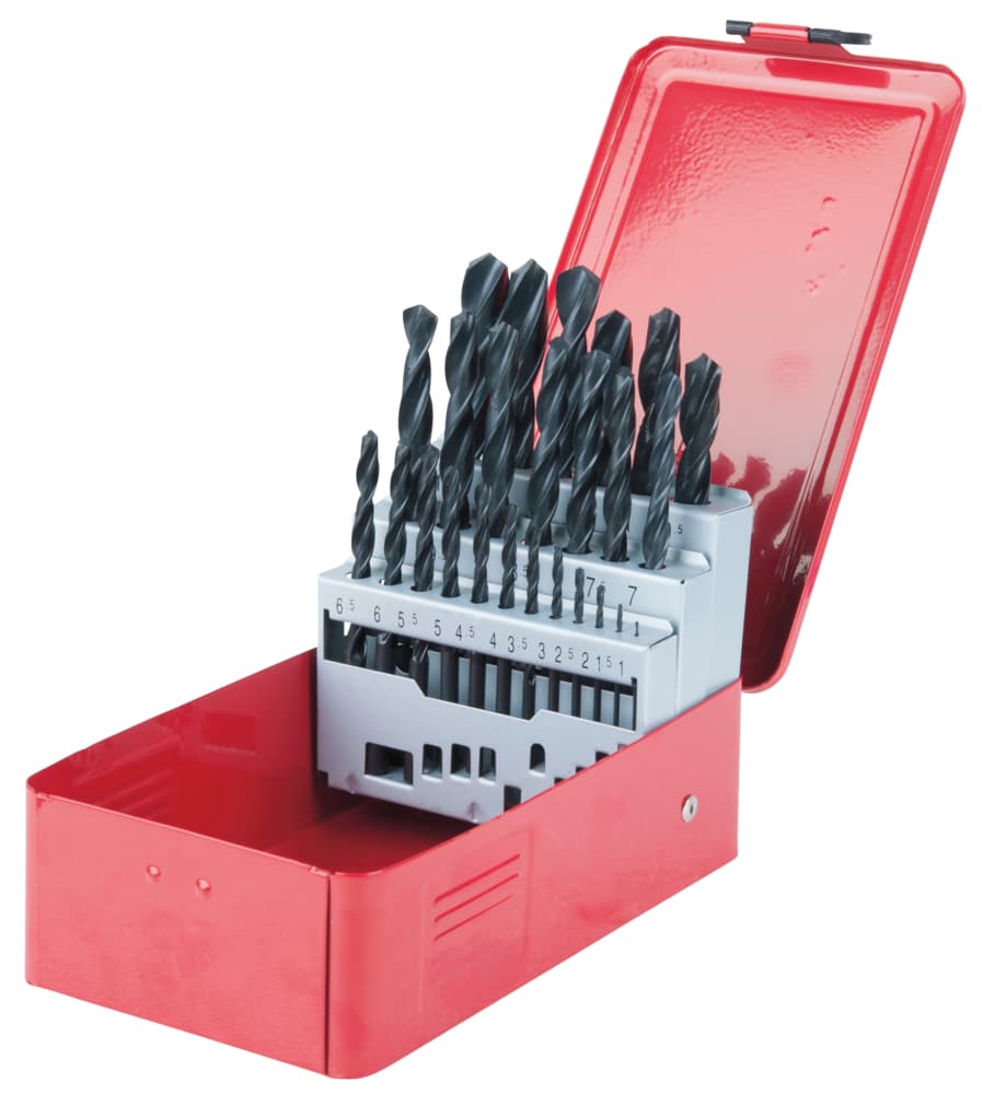 Coffret de 25 forets HSS laminés, DIM 1,0-13,0 mm