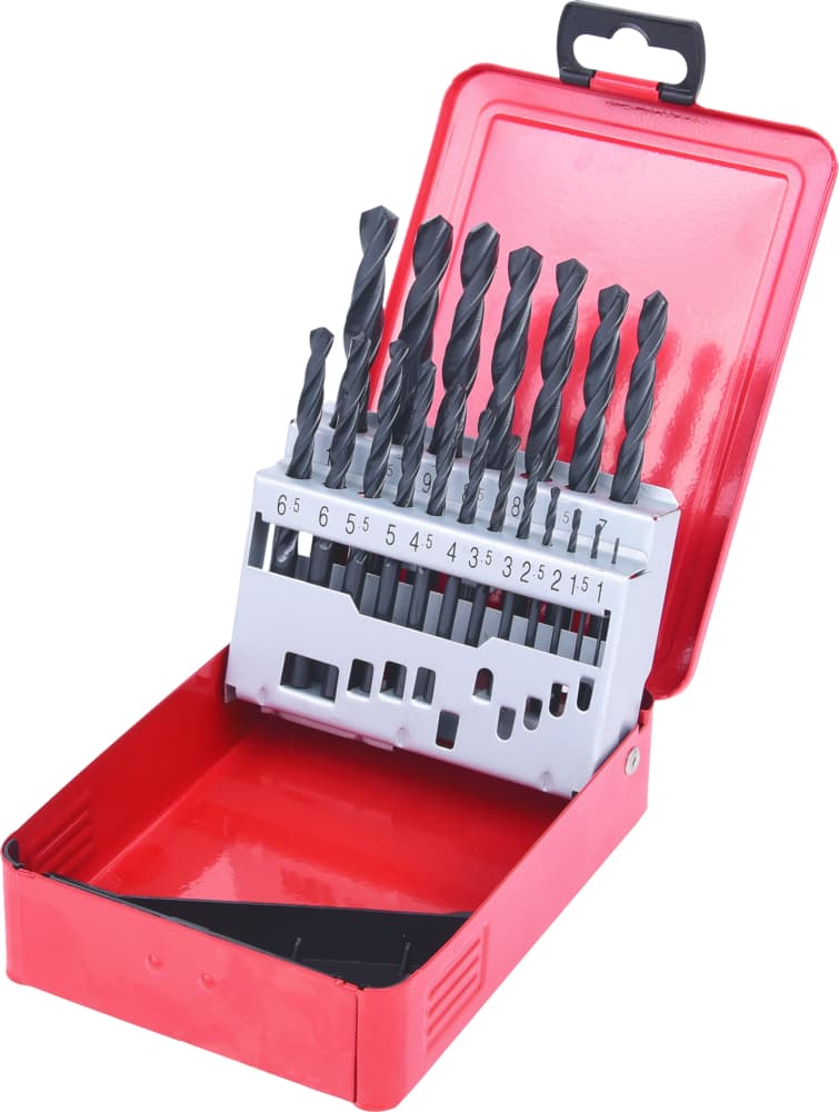 Coffret de 19 forets HSS laminés, DIM 1,0-10,0 mm
