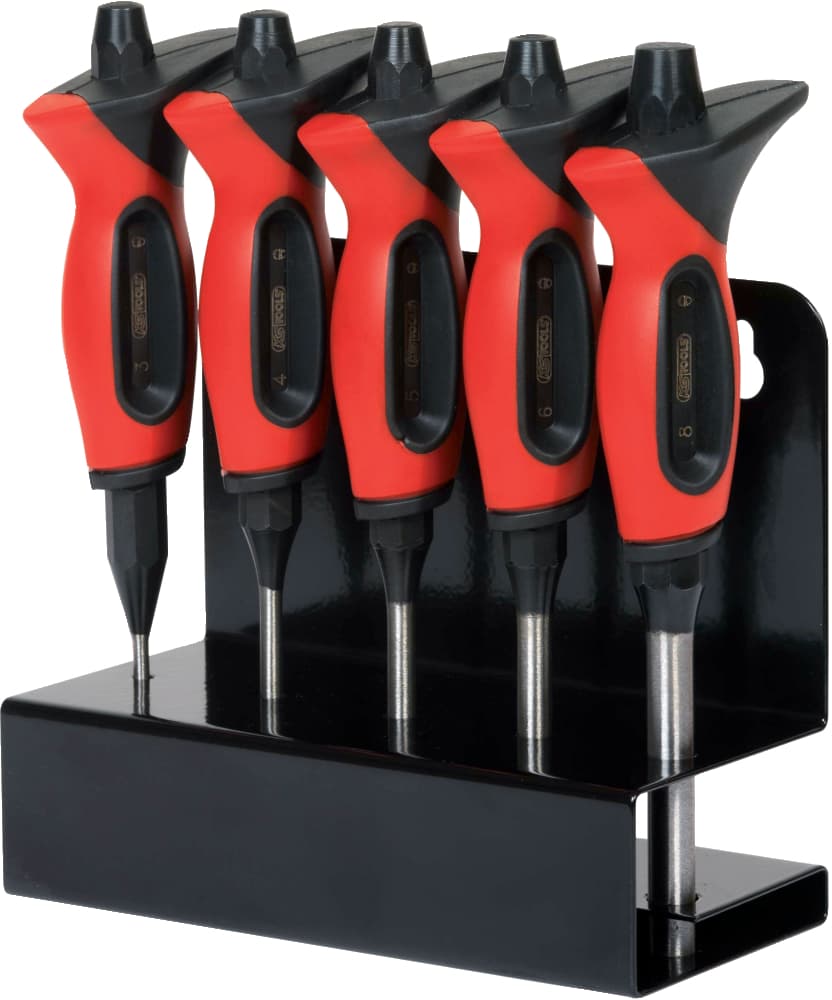Présentoir de chasses goupilles brunis 5pcs (3-4-5-6-8mm) L150mm