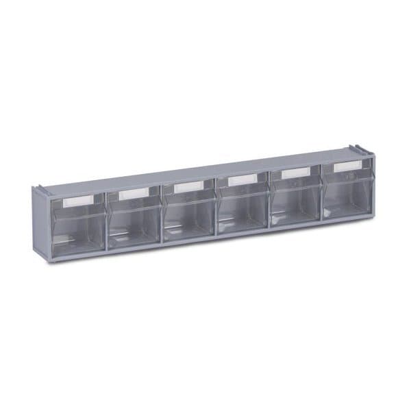 Bloc 6 tiroirs basculants transparents l 600 x P 96 x H 112 mm