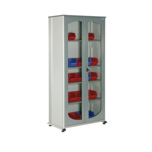 ARMOIRE VISUELLE 5S B l 930 x P 550 x H 1970 mm version 3 étagères et fond perfo