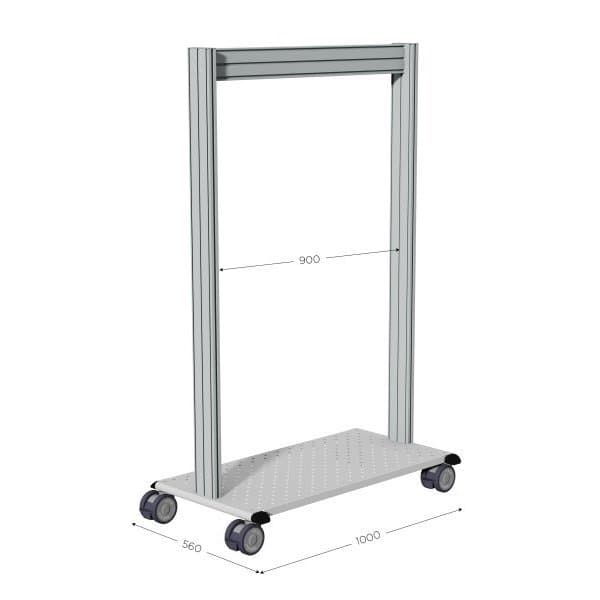 LEANPOST 900A nue l 1000 x P 560 x H 1600 mm de 1 niveau sur roulettes