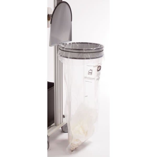 Support pour sac-poubelle latérale 5S avec couvercle articulé et 10 sacs plastiq