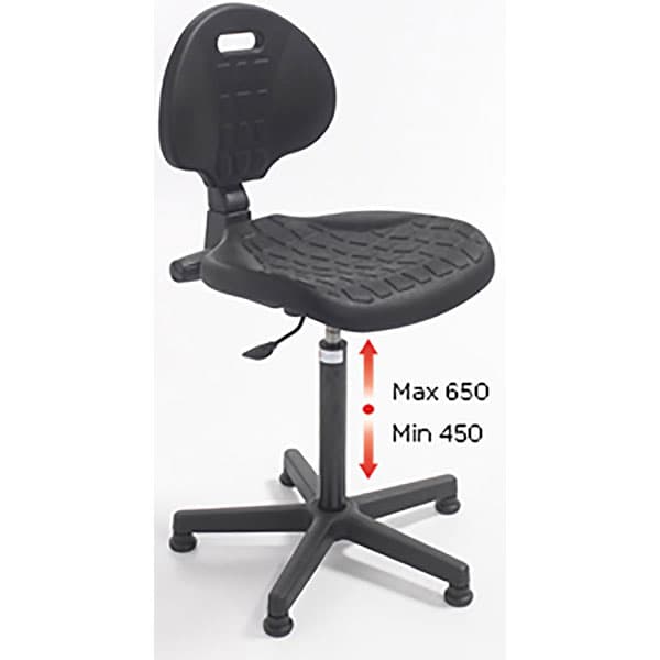 CHAISE D'ATELIER CLASSIC H 450 - 650 mm haut assise et dossier en polyurethane n