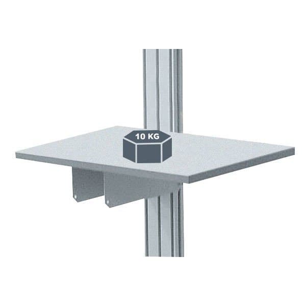 Etagère complémentaire l 500 x P 360 mm fixation sur profil aluminium