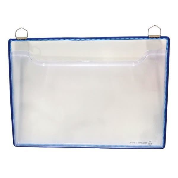 Lot de 5 DOCAFLEX vide-poche A4 bleus verticaux Ep. 20 mm