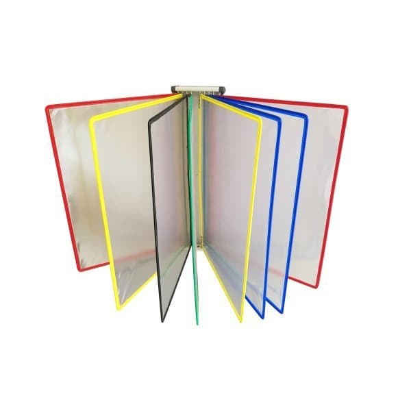 DOCAFLEX MURAL A4 verticale avec 5 pochettes assorties à pivots avec 4 butées