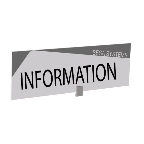 "Bandeau design recto/verso ""INFORMATION"" l 600 x H 170 mm avec etrier de fixa