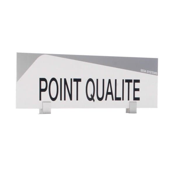 "Bandeau design ""POINT QUALITÉ"" l 600 x H 170 mm avec etrier de fixation (Fran