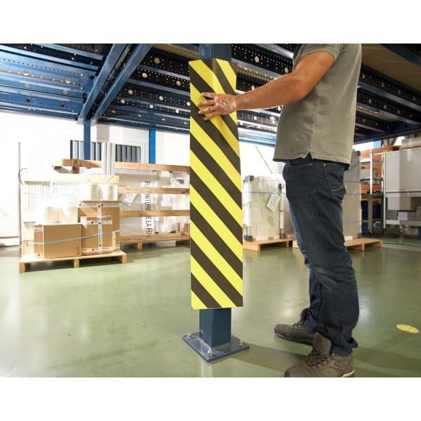 Lot de 3 bandes protection jaune/noir L 1190 x P 250 mm Ep 2,38 mm
