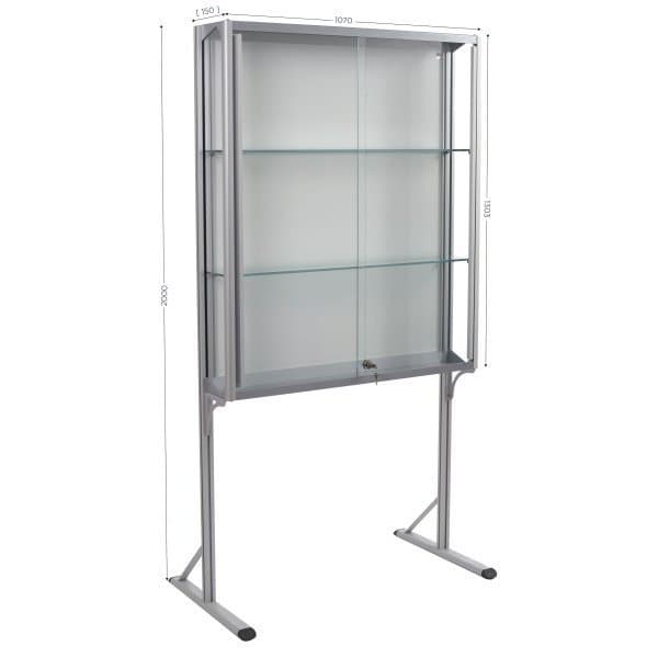 DEFPOST 200 DESIGN SUR PIEDS l 1070 x H 2000 mm avec portes en pmma transparent
