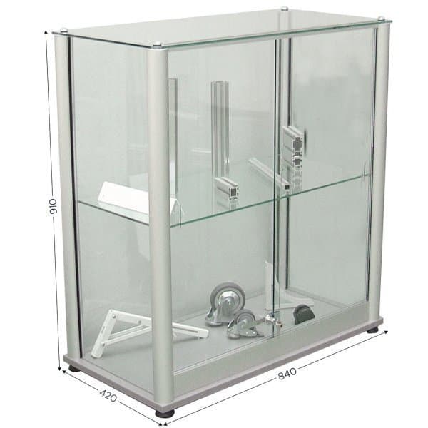 VITRINE D'EXPOSITION BASSE DESIGN l 840 x P 420 x H 910 mm rectangulaire