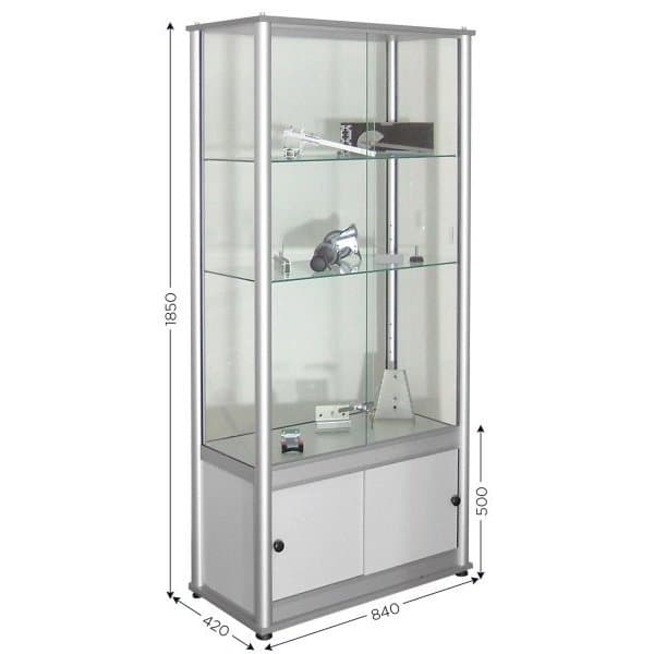VITRINE D'EXPOSITION HAUTE DESIGN l 840 x P 420 x H 1850 mm rectangulaire