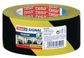 RUBAN ADH SF PVC JAUNE/NOIR 100MMx33M TESA