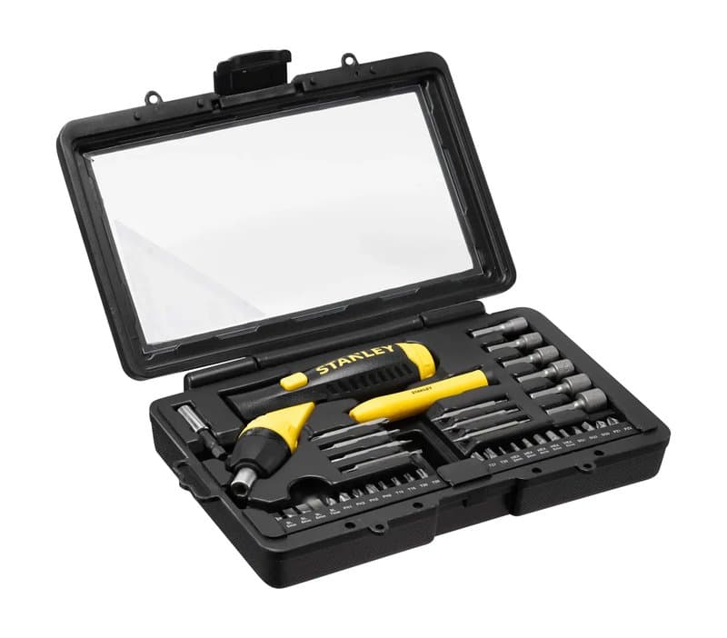 TOURNEVIS PORTE-EMBOUTS A CLIQUET POIGNEE REVOLVER - COFFRET 40PCS