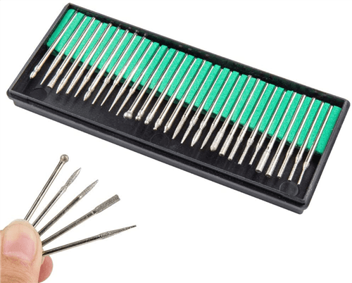 Gasea 30pcs 3mm Tige Fraises Ratatif Diamantées Pour Verre, Marbre, Rock et Bi