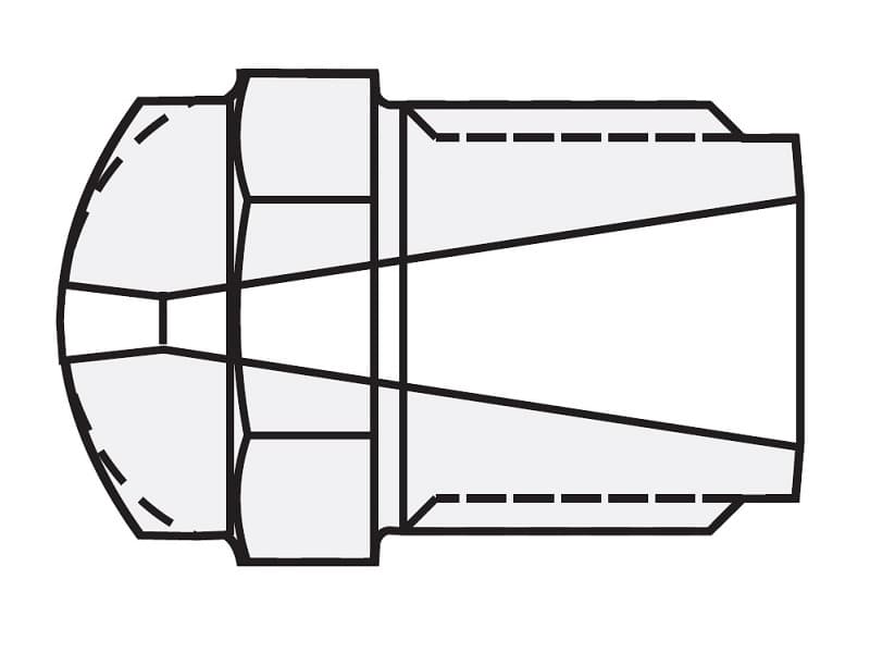 Full Taper Nozzle Tip, 38mm, 12.7 Rad, 4mm Orifice