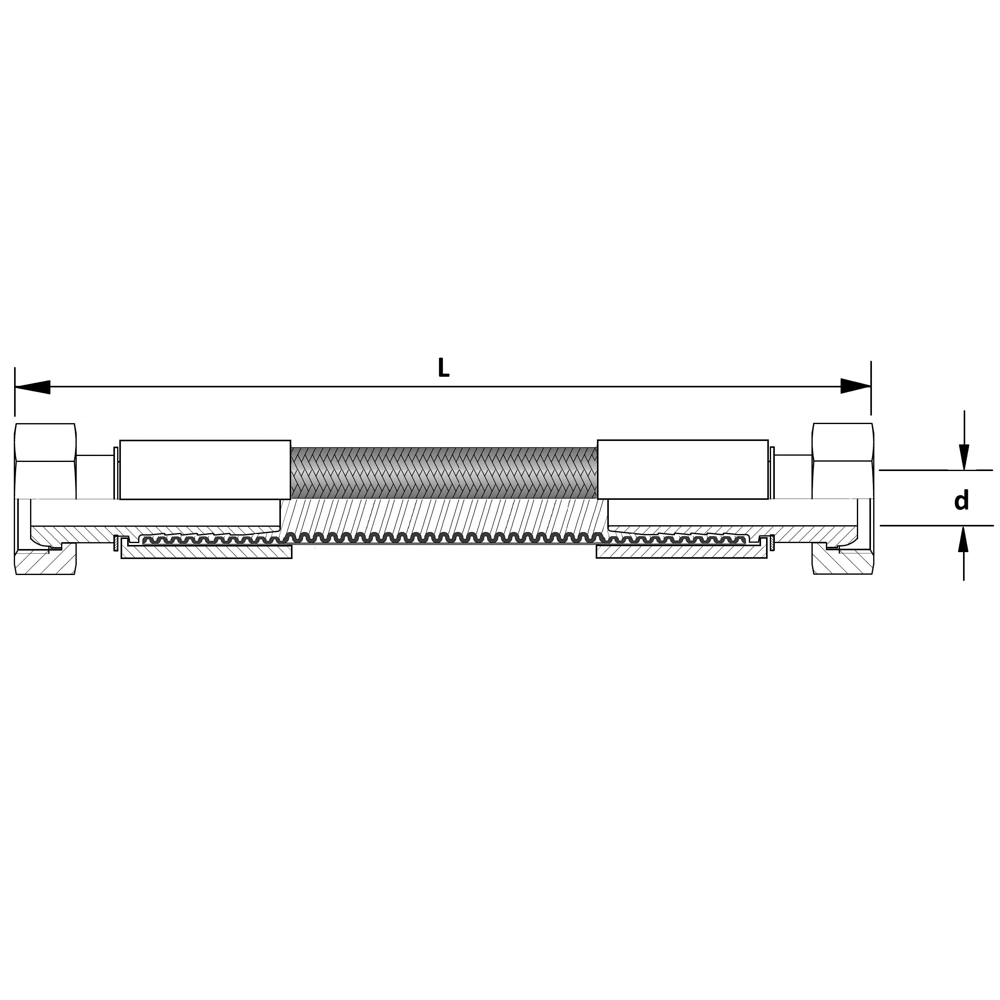 PTFE Hose ø13 2000-R3/8 RED
