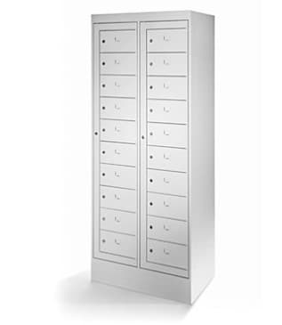 ARMOIRE 20 COMPARTIMENTS POUR PORTABLES 17' MAX GRIS/NOIR