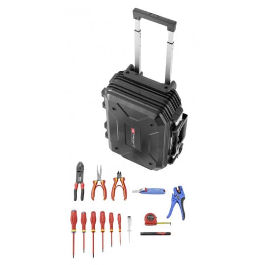 Valise de maintenance à roulettes - Sélection électricien - 14 pièces