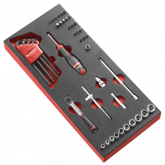 Module mousse cliquet douilles 1/4''