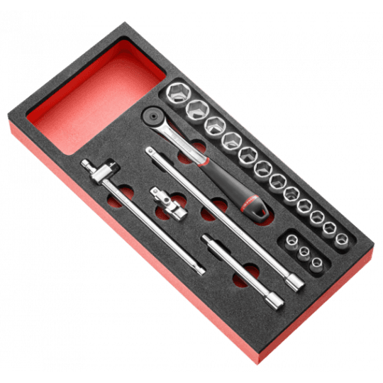 Module mousse cliquet douilles 3/8''