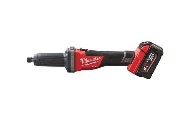 18V, Brushless Die Grinder - 2x 5.0 Ah Li-Ion batteries, M12-18FC Fast Charger