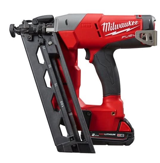18V Nailer 16 Guage - 2x 2.0 Ah Li-Ion batteries, M12-18C Charger