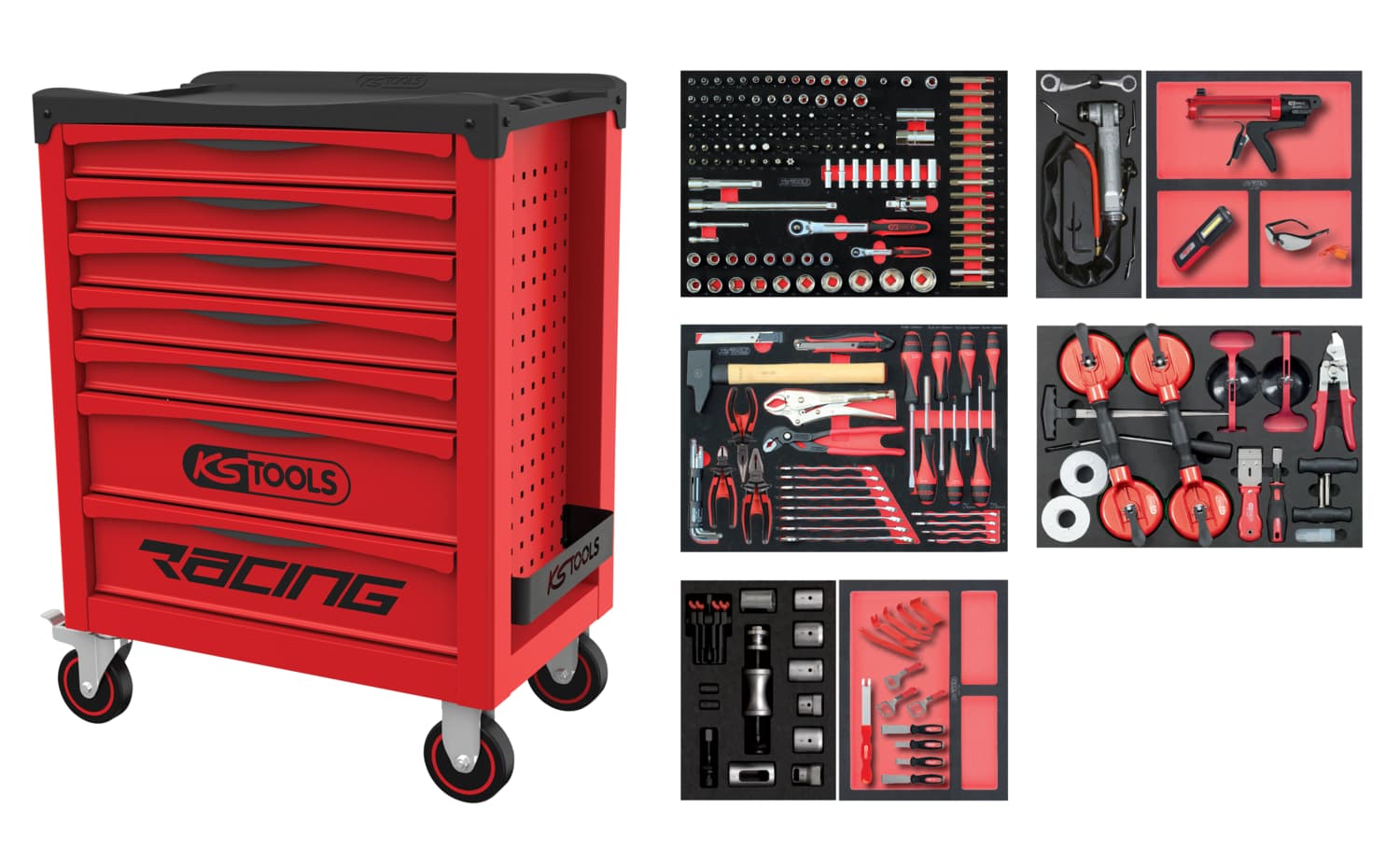 Servante RACING 7 tiroirs + composition pare brise. 232 pcs