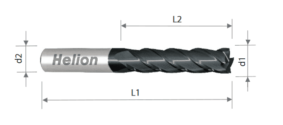 Solid carbide end mill long Z4 D: 6 TiAlN