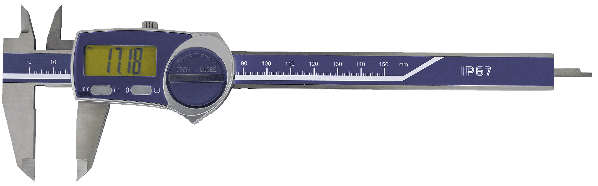 Digital caliper, IP 67, measuring system, 3V 150 mm