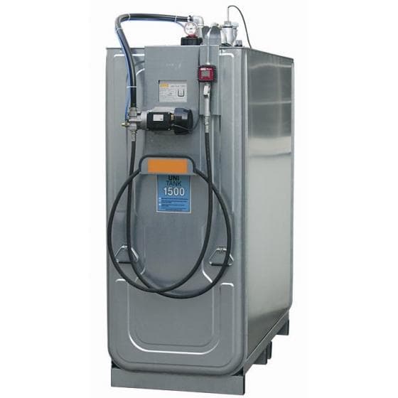 Cuve stockage et lubrification 1500 l., double paroi (Acier et int. PEHD), ind.