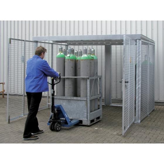 Abri grillagé pour le stockage de bouteilles de gaz, capacité 78 bouteilles type