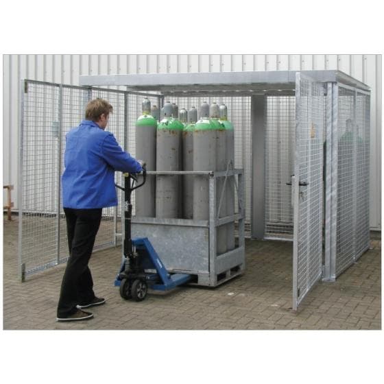 Abri grillagé pour le stockage de bouteilles de gaz, capacité 16 bouteilles type