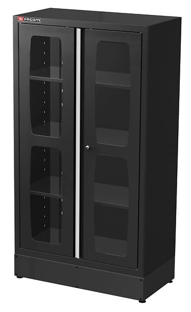 JLS ARMOIRE PORTE VITREE L1000 NOIR