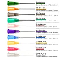 Aiguille Métallique de précision 1/214G Olive BOITE DE 50