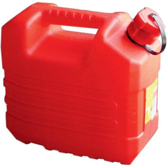 Jerrican PE homologué hydrocarbures. Capacité : 10 litres. Bec verseur rigide in