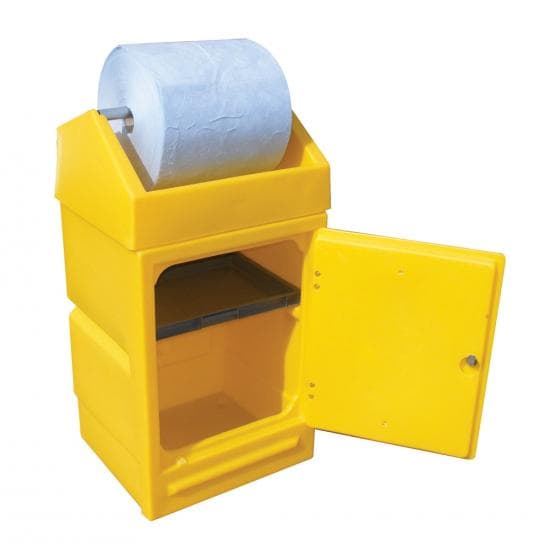 Armoire de stockage avec dévidoire pour rouleau absorbant en polyéthylène Avec p