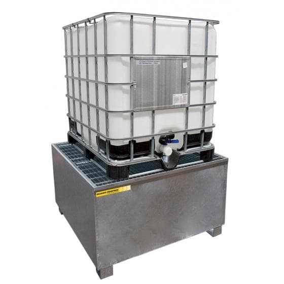 Rétention de 1000 litres, pour le stockage 1 conteneur de 1000 l. ou de 4 fûts,
